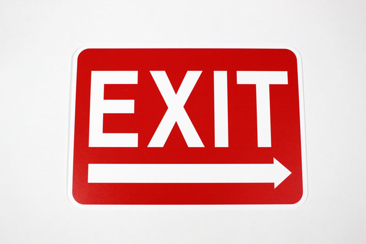 Emergency Exit Only Red Large Business Warning Directional Signs Metal 12x18 