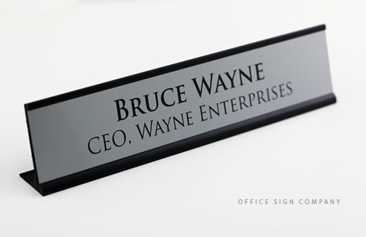 Personalised Laser Engraved Desk Name Plate Sign Custom Logo Office Plaque 